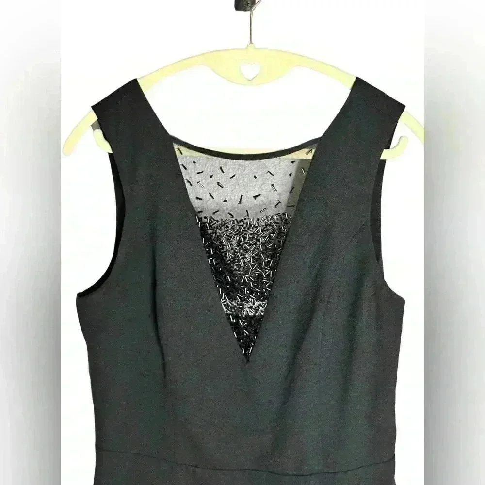 Abercrombie & Fitch Beaded Black Sheer Dress Size Medium - Picture 2 of 4